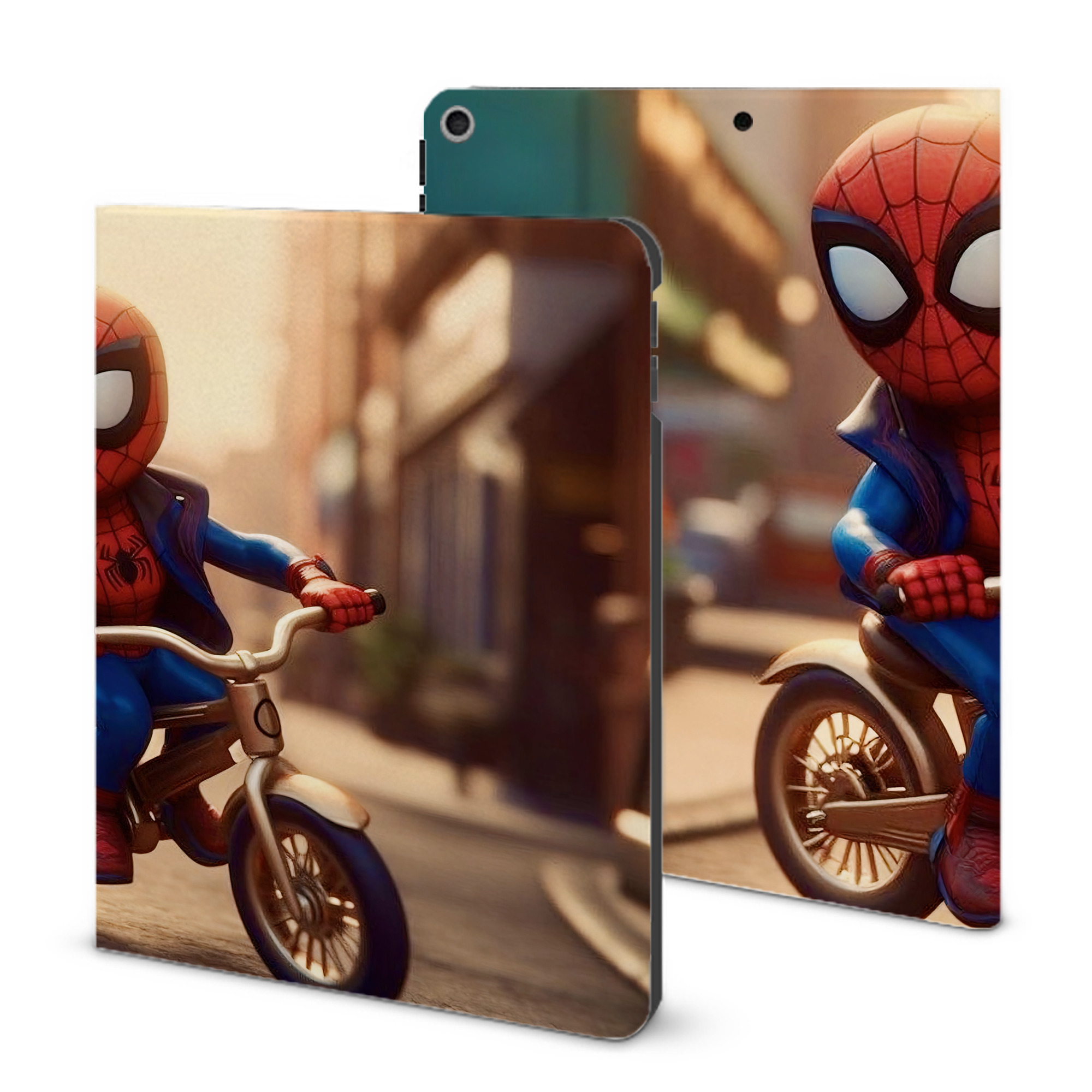 （画像用） Spider Man スパイダーマン IPad ケース ブック型 PUレザー TPU 耐衝撃 軽量 薄型 ペン収納なし 全面保護 IPad 各モデル対応